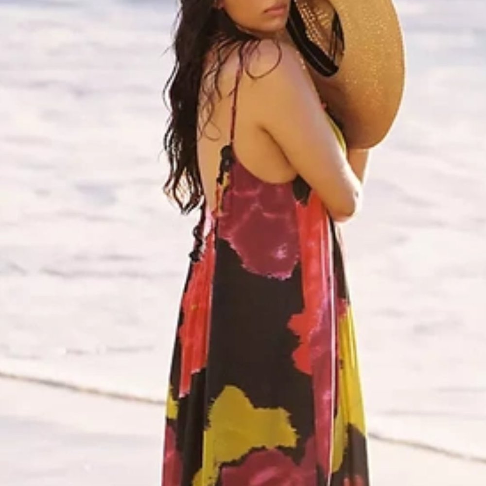 HTF By Anthropologie Flounced Maxi Cover-Up Dress - Picture 3 of 4